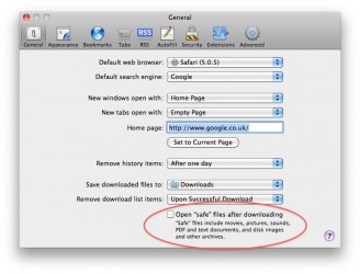 Safari - Open Safe Files After Downloading