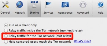 Opcja relay'u ruchu jako exit-node TOR-a