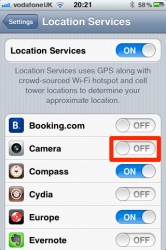 iPhone - wyłączenie lokalizacji GPS w zdjęciach