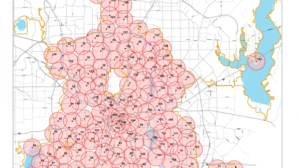 Mapa syren aktywowanych podczas ataku w Dallas