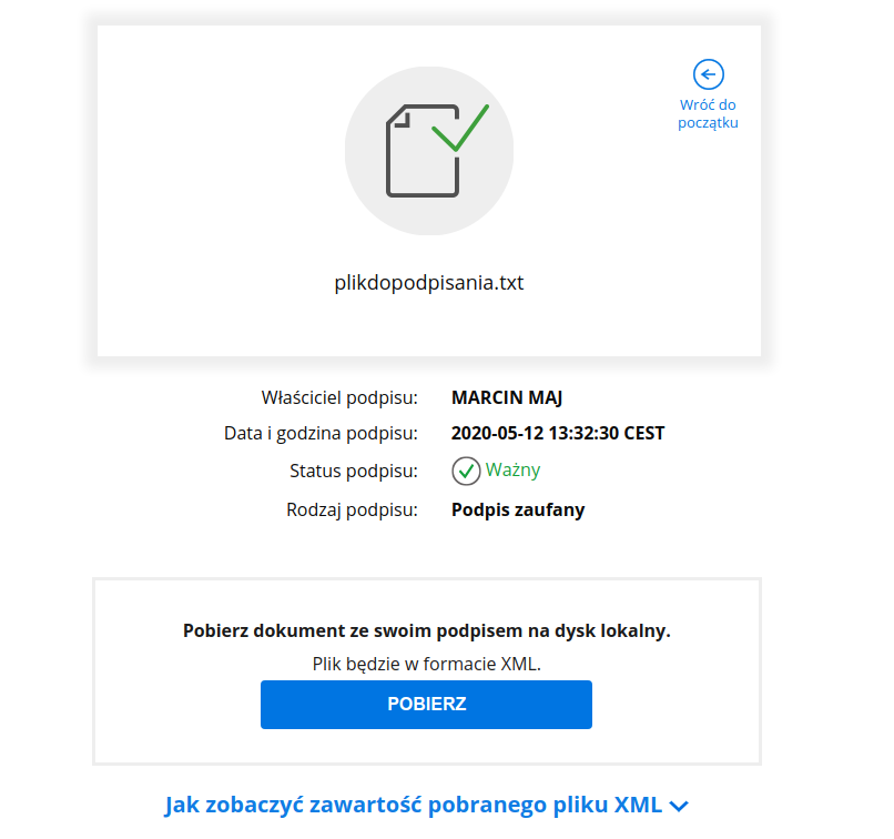 » Wysyłając dokument podpisany Profilem Zaufanym (przez moj.gov.pl) ujawnisz swój PESEL
